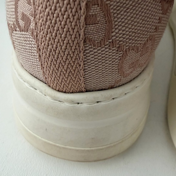 GUCCI | Pink GG Canvas High Top Platform Sneakers Tennis 1977 EU 38 - Picture 9 of 16